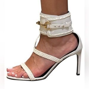 Gucci white high heel sandals